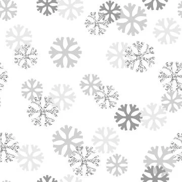 Seamless  christmas festive pattern background with monochrome glitter snowfl Stock Illustration
