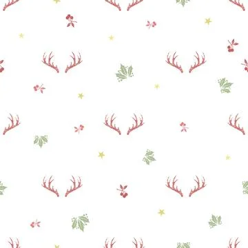 Seamless  christmas festive pattern background with glitter elelments and rei Illustrazione stock