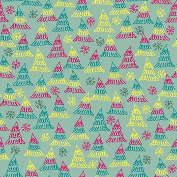 Seamless christmas festive pattern background cute hand draw colorful layers  Stock Illustration