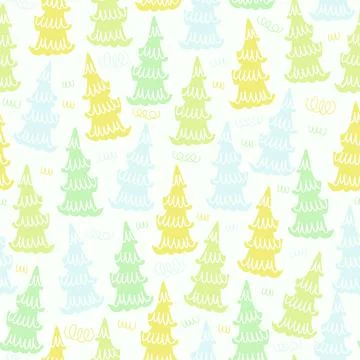 Seamless christmas festive pattern background with multicolour layers pine tr Stock Illustration
