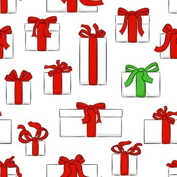 Seamless christmas gifts pattern Illustrazione stock