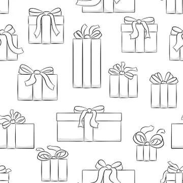 Seamless christmas gifts pattern Stock Illustration