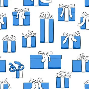 Seamless christmas gifts pattern Stock Illustration