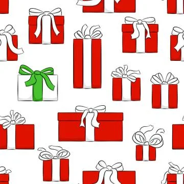 Seamless christmas gifts pattern Stock Illustration