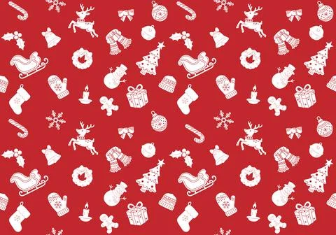 Seamless Christmas Holiday Pattern Background Illustration