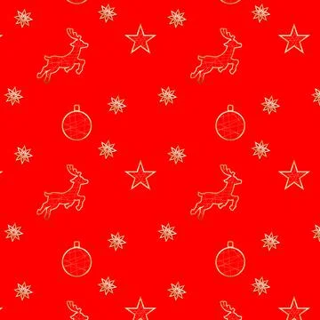 Seamless Christmas New Year Pattern Stock Illustration