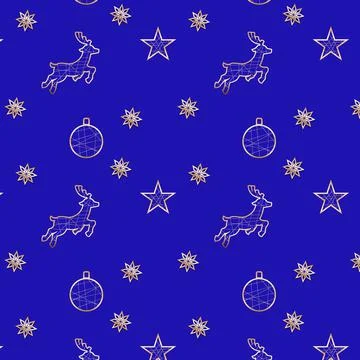 Seamless Christmas New Year Pattern. Stock Illustration