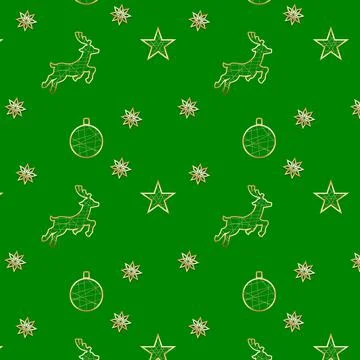 Seamless Christmas New Year Pattern. Stock Illustration
