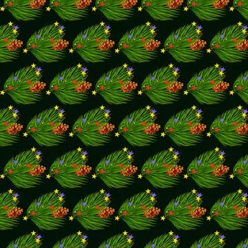 Seamless Christmas New Year pattern. Stock Illustration