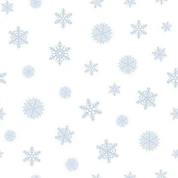Seamless Christmas pattern with blue snowflakes. Stock Illustration