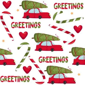 Seamless christmas pattern. Christmas elements. Vector EPS 10 Stock Illustration