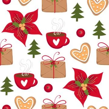 Seamless christmas pattern. Christmas elements. Vector EPS 10 Stock Illustration