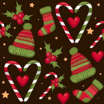 Seamless christmas pattern. Christmas elements. Vector EPS 10 Stock Illustration
