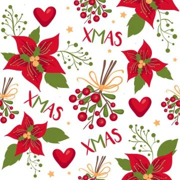 Seamless christmas pattern. Christmas elements. Vector EPS 10 Stock Illustration