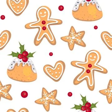 Seamless christmas pattern. Christmas elements. Vector EPS 10 Stock Illustration