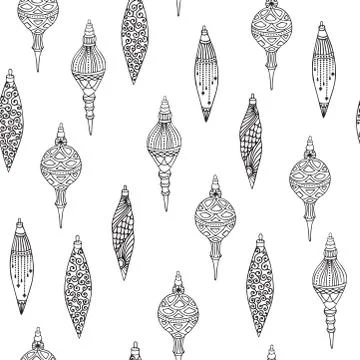 Seamless Christmas pattern. Christmas tree balls. Vector illustration. イラスト素材
