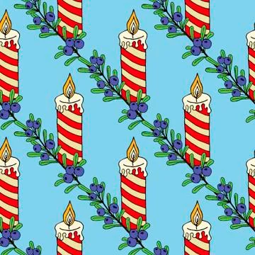 Seamless christmas pattern of christmas trees, stars and snowflakes. Seamless Stock Illustration