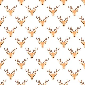Seamless Christmas pattern with deer Stock Illustration