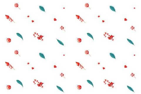 Seamless Christmas pattern with different elements. Happy New Year background Stockillustratie