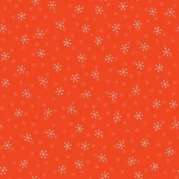 Seamless Christmas pattern doodle with hand random drawn snowflakes.Wrapping  Stock Illustration