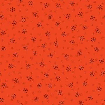 Seamless Christmas pattern doodle with hand random drawn snowflakes.Wrapping  Stock Illustration