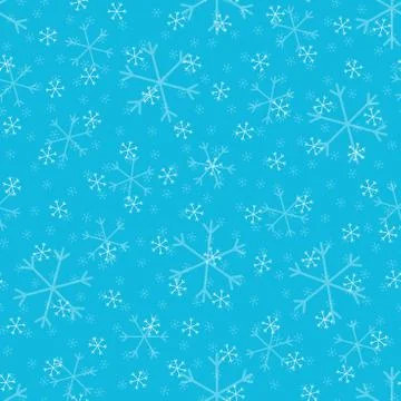 Seamless Christmas pattern doodle with hand random drawn snowflakes.Wrapping  Stock Illustration