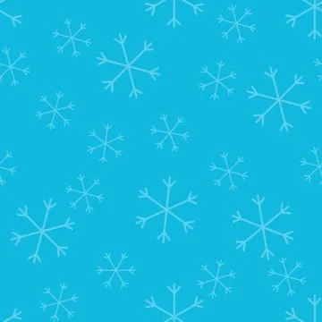 Seamless Christmas pattern doodle with hand random drawn snowflakes.Wrapping  Stock Illustration