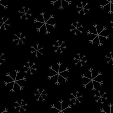 Seamless Christmas pattern doodle with hand random drawn snowflakes.Wrapping  Illustrazione stock