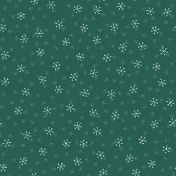 Seamless Christmas pattern doodle with hand random drawn snowflakes.Wrapping  Stock Illustration