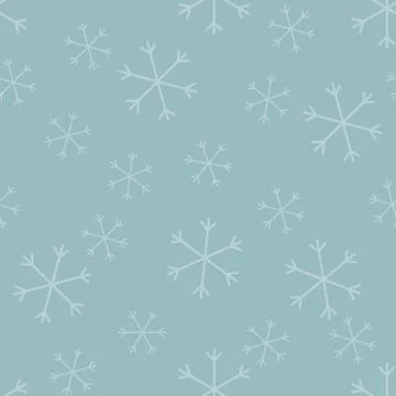 Seamless Christmas pattern doodle with hand random drawn snowflakes.Wrapping  Stock Illustration