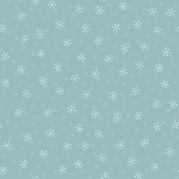 Seamless Christmas pattern doodle with hand random drawn snowflakes.Wrapping  Stock Illustration