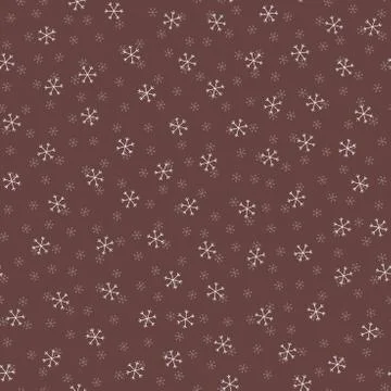 Seamless Christmas pattern doodle with hand random drawn snowflakes.Wrapping  Stock Illustration