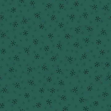 Seamless Christmas pattern doodle with hand random drawn snowflakes.Wrapping  Stock Illustration