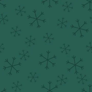 Seamless Christmas pattern doodle with hand random drawn snowflakes.Wrapping  Stock Illustration