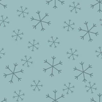 Seamless Christmas pattern doodle with hand random drawn snowflakes.Wrapping  Stock Illustration