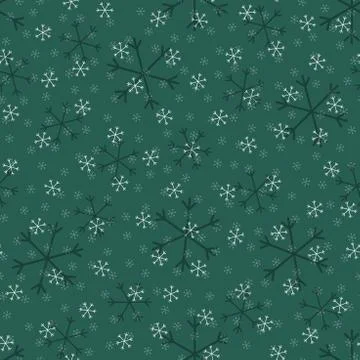 Seamless Christmas pattern doodle with hand random drawn snowflakes.Wrapping  Stock-Illustration