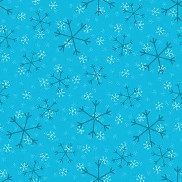 Seamless Christmas pattern doodle with hand random drawn snowflakes.Wrapping  Stock-Illustration