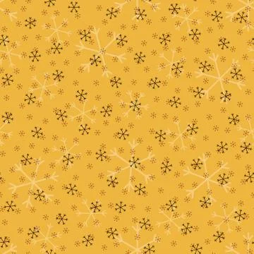 Seamless Christmas pattern doodle with hand random drawn snowflakes.Wrapping  Stock-Illustration