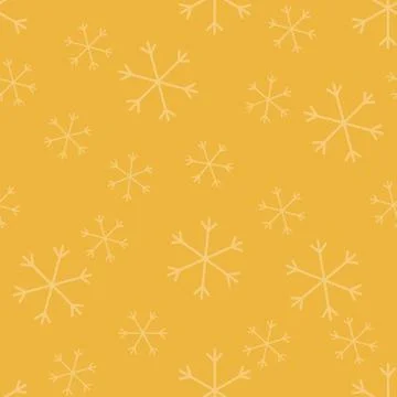 Seamless Christmas pattern doodle with hand random drawn snowflakes.Wrapping  Illustrazione stock
