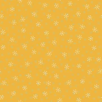 Seamless Christmas pattern doodle with hand random drawn snowflakes.Wrapping  Stock Illustration
