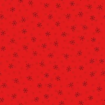Seamless Christmas pattern doodle with hand random drawn snowflakes.Wrapping  Stock Illustration