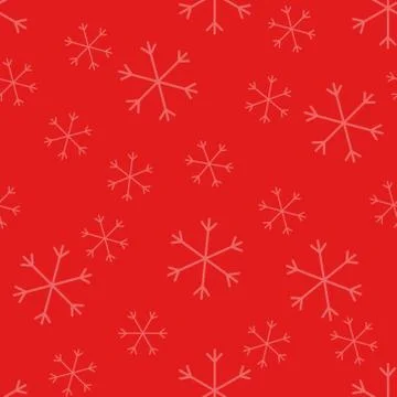 Seamless Christmas pattern doodle with hand random drawn snowflakes.Wrapping Stock Photos
