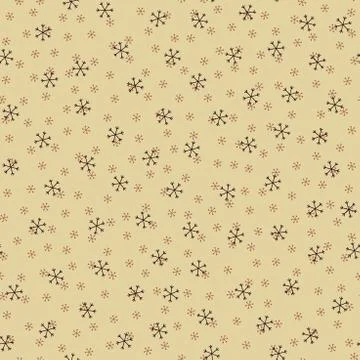 Seamless Christmas pattern doodle with hand random drawn snowflakes.Wrapping Stock Photos