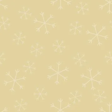 Seamless Christmas pattern doodle with hand random drawn snowflakes.Wrapping Stock Photos