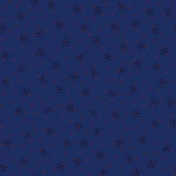 Seamless Christmas pattern doodle with hand random drawn snowflakes.Wrapping Stock Photos