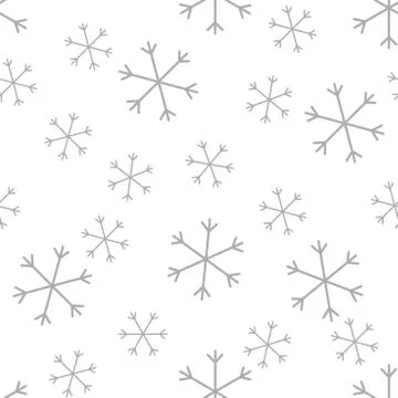 Seamless Christmas pattern doodle with hand random drawn snowflakes.Wrapping Stock Photos