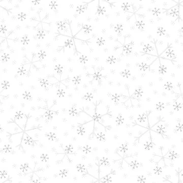 Seamless Christmas pattern doodle with hand random drawn snowflakes.Wrapping Stock Photos