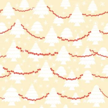 Seamless christmas pattern in flat style. Christmas tree garland ribbon. Vector Иллюстрация