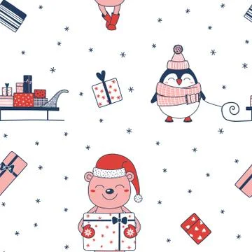 Seamless Christmas pattern Stock Illustration