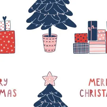 Seamless Christmas pattern Stock Illustration